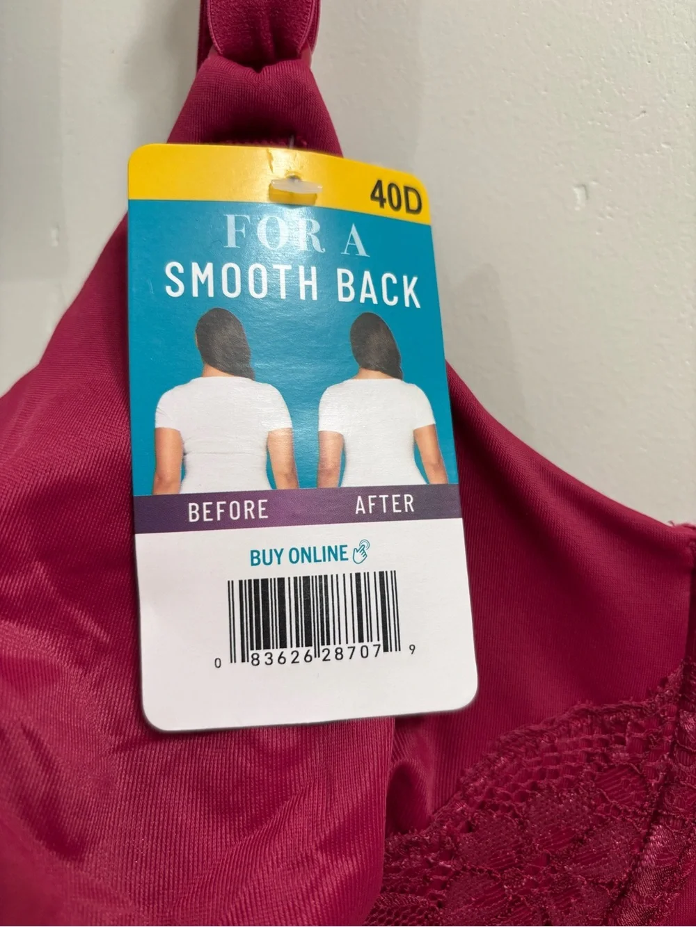 Smooth Side and Back Bra in Deep Wine
